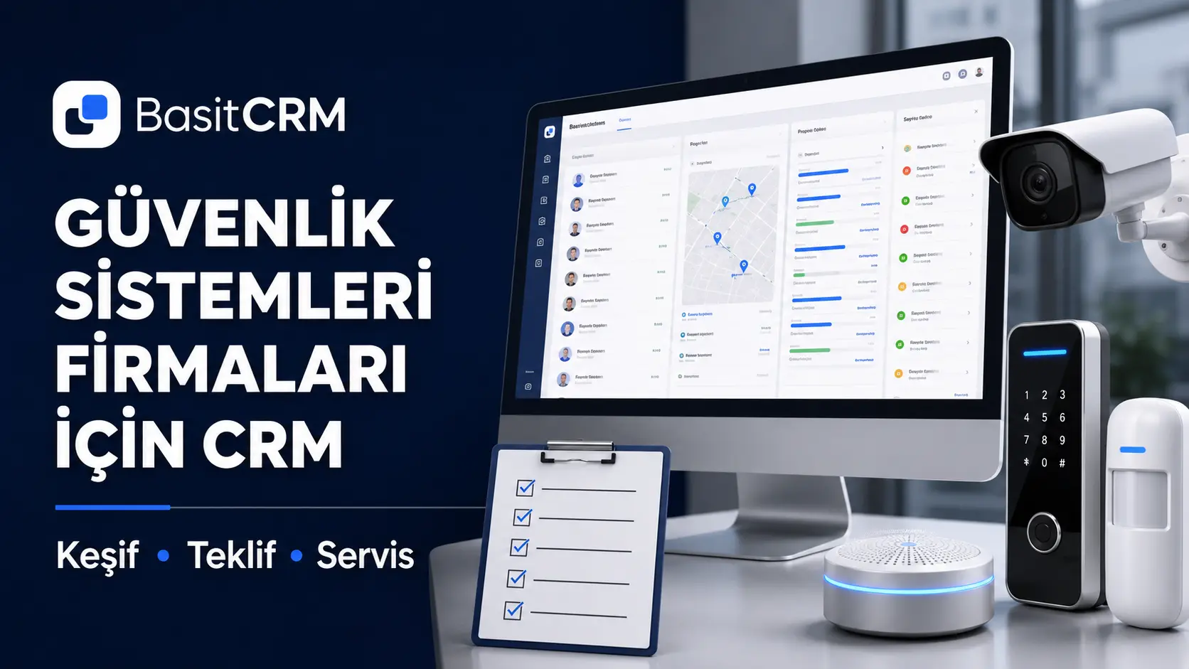 Güvenlik Sistemleri Firmaları İçin Müşteri Takip Programı BasitCRM: Keşif, Teklif ve Servis