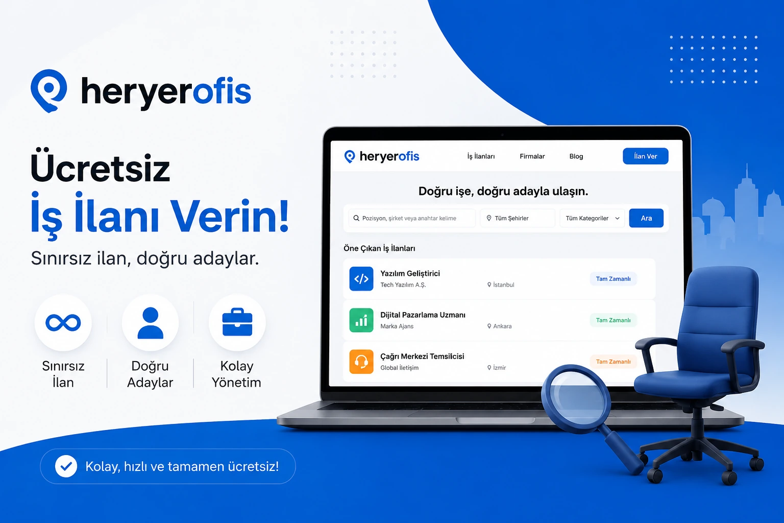 Ücretsiz İş İlanı Verme Platformu Heryerofis